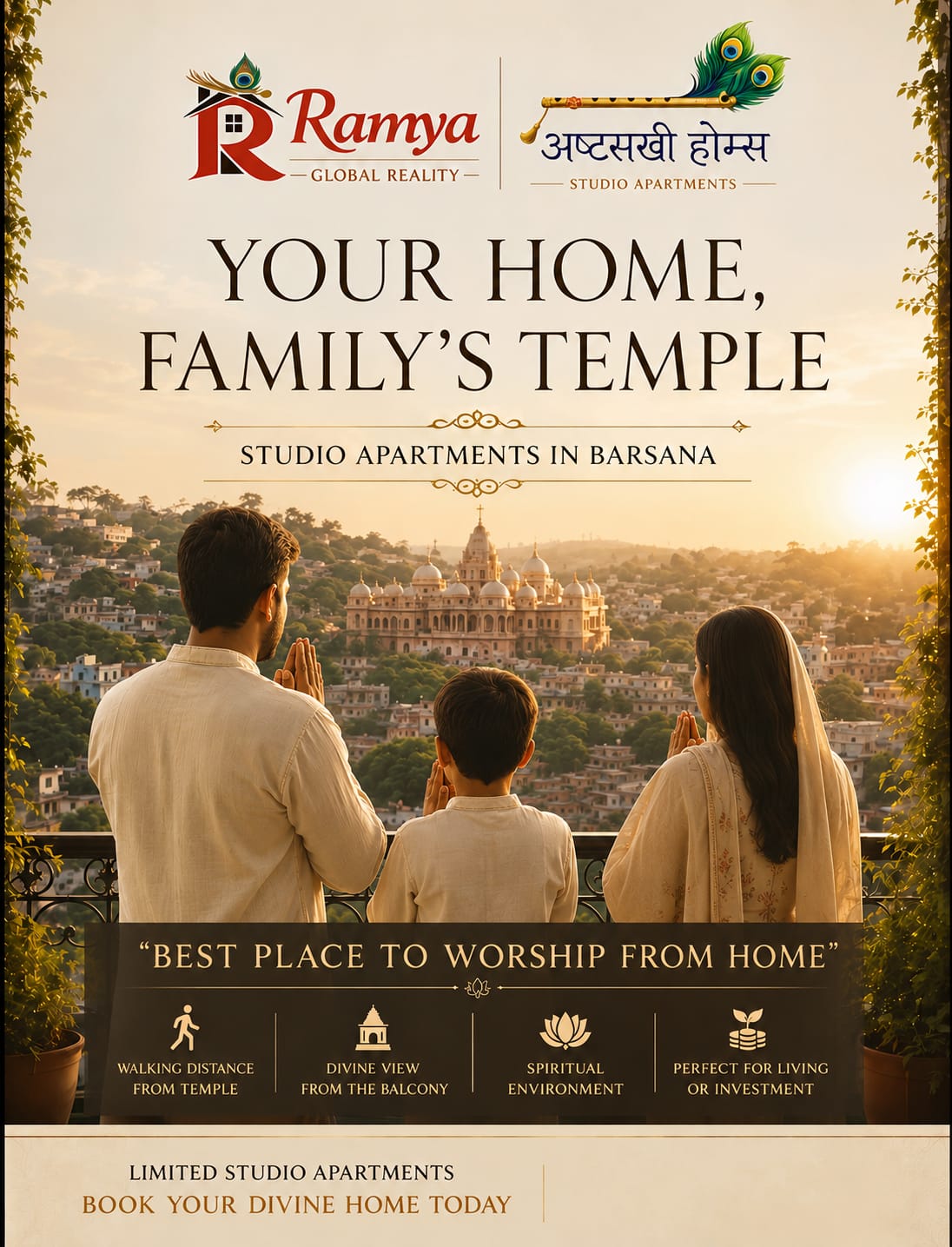 🌸 Divine Living at the Sacred Land of Barsana 🌸: Studio Apartment